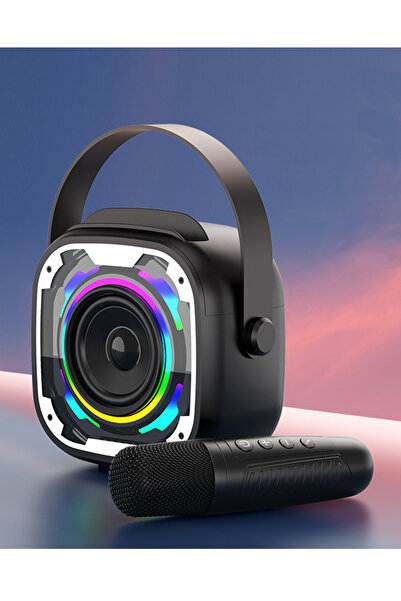 ERDİNEKS Bluetooth v5.3 RGB Işık Bluetooth Hoparlör Kablosuz Mikrofon Parti K...