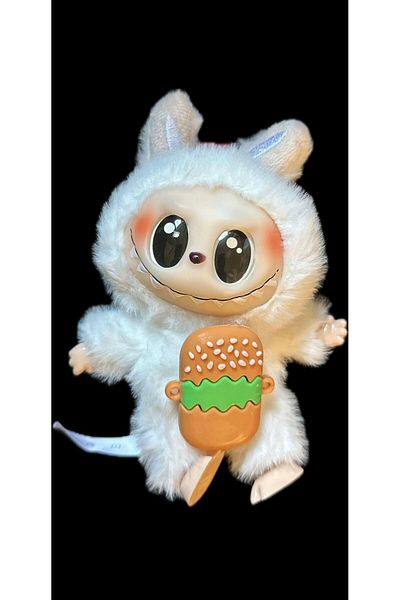 OEM Labubu Kawaii Bunny Plush Toy with Big Eyes Hamburger Coca-Cola Keychain Collectible