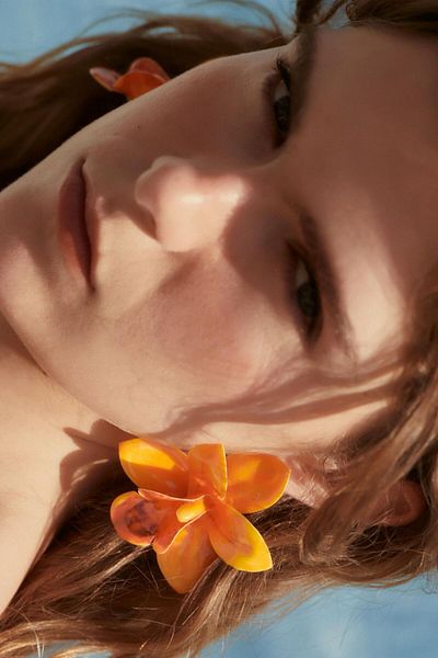 My Joyas Design Zr Model Orange Moire Lotus Earrings