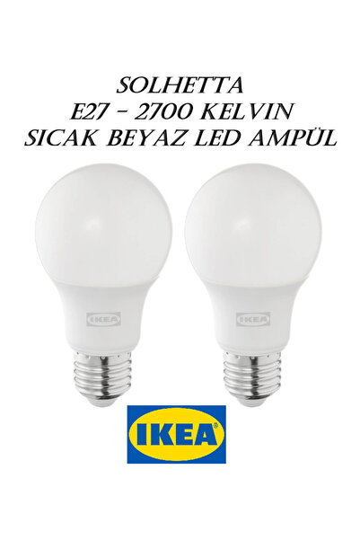 IKEA Solhetta Led Ampul E27 Işık Rengi Sıcak Beyaz (2700 KELVİN) 806 Lm 2 Adet 60583924