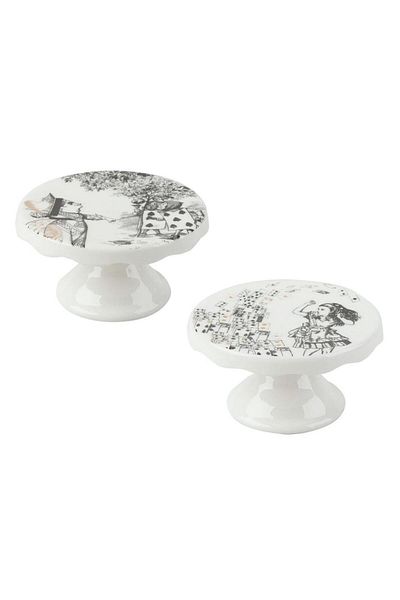 MIKASA X V&A Alice in Wonderland 5200021 Porcelain 10cm 2-Piece Cake, Pastry Stand