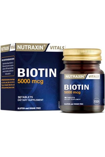 Nutraxin Biotin 5000 Mcg for Healthy Hair, Skin and Nail 30 Tablets