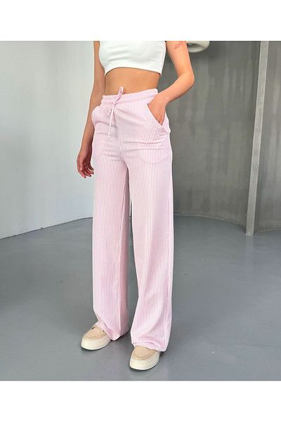 Velista Women's Striped High Waist Wide Leg Casual Pants