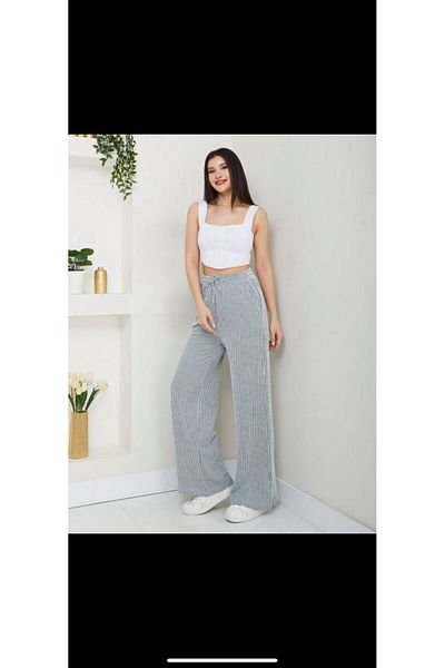 Velista Women's Striped High Waist Wide Leg Casual Pants