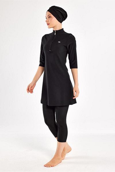 Adasea 251601-P Anda Battal Half Sleeve Hijab Swimsuit