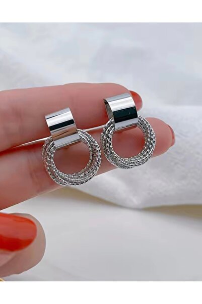 monalisatoka Kadın Gümüş,Gold Sallantılı Halka 2'Li Küpe Seti