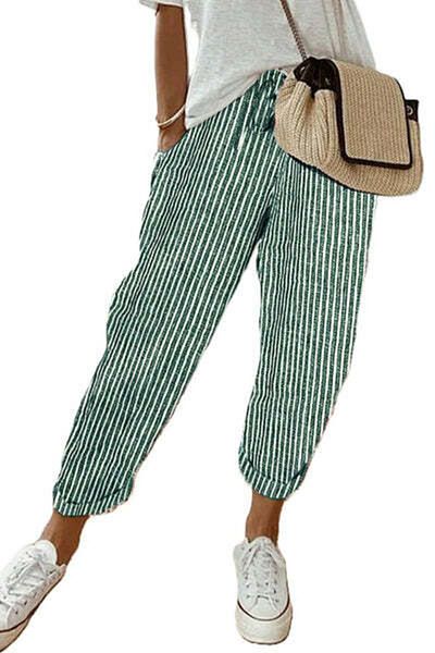 StreetWear Outlet Women's Pants, Casual, with Vertical Stripes and Pockets