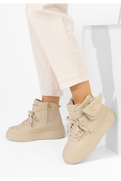 B T Shoes Teniși cu platformă Kandice Bej