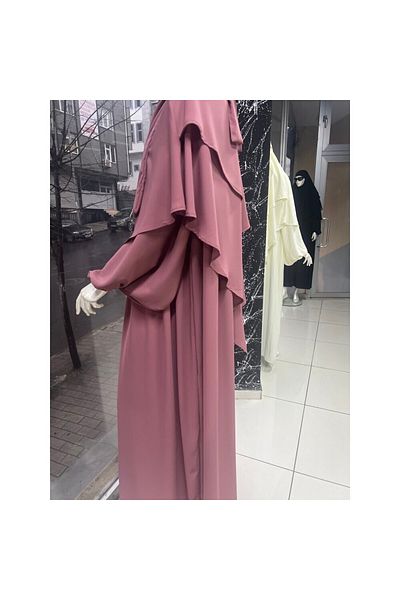 Fashion journey Azalea takim hijab hac umre casual stabdart μέγεθος abaya μοντέρνο φόρεμα 3 τεμαχίων σουφλέ και πέπλο