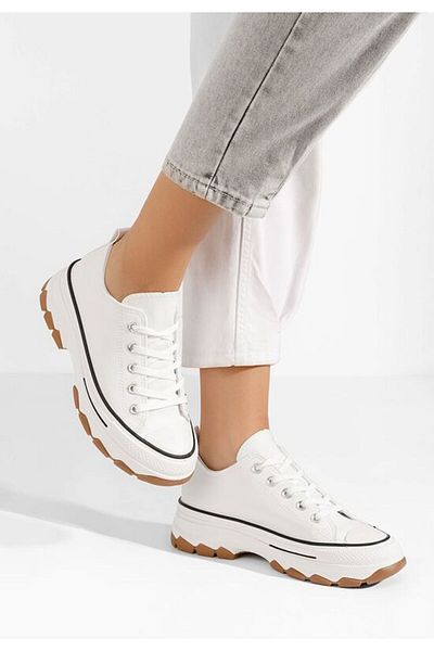 B T Shoes Teniși Raviana V4 pentru femei, albi
