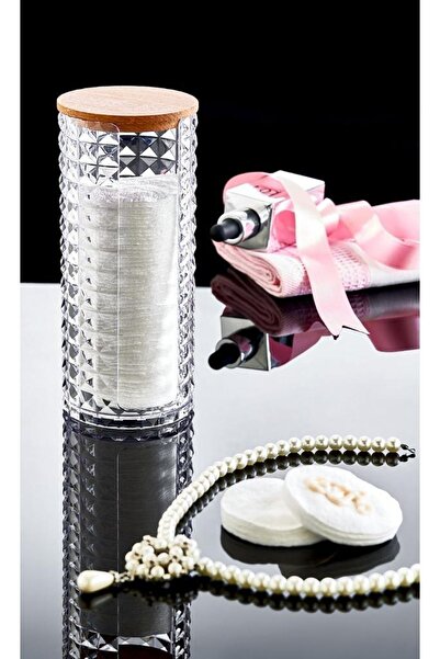 ROYALGROSS Wooden Lid Disc Cotton Pad Organizer – Modern Cosmetic Organizer