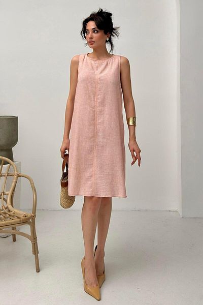 Serica Moda Pink Sleeveless Linen Dress