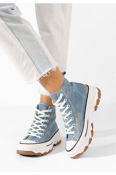 B T Shoes Tenisi inalti dama Raviana V3 denim