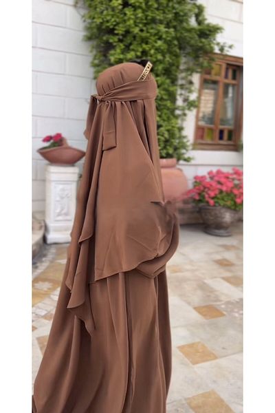 Fashion journey Ferace Hijab Hajj Umrah Φόρεμα 3 τεμαχίων σουφλέ πέπλο Μοντέρνο Casual Hajj Umrah Standard Σετ Azalea