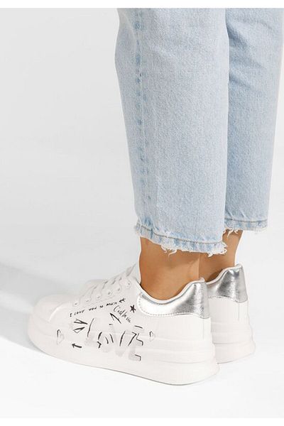 B T Shoes Teniși cu platformă Lakia argintii