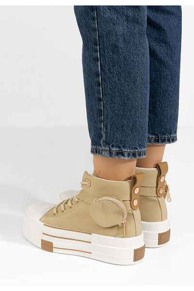 B T Shoes Women's high-top sneakers Sharita khaki