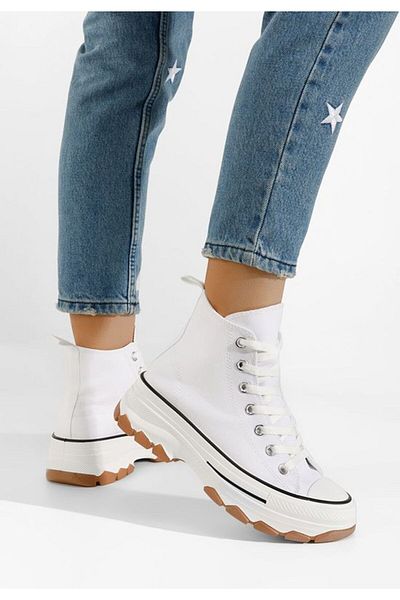 B T Shoes Tenisi inalti dama Raviana V2 albi