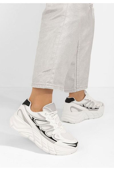 B T Shoes Sneakers cu platforma Amberly albi