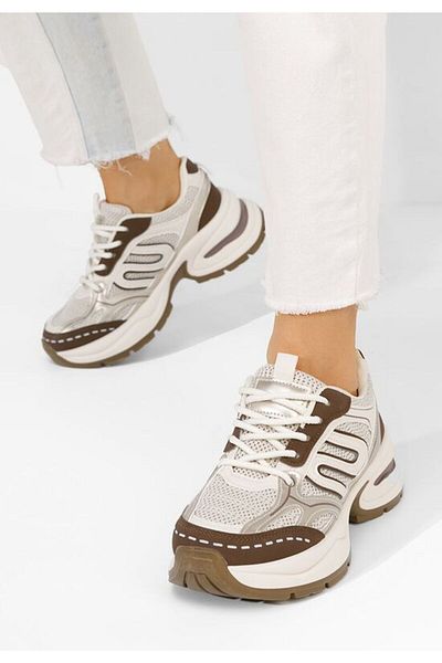 B T Shoes Jolysa beige platform sneakers