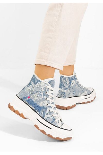B T Shoes Tenisi inalti dama Jadoris albastri