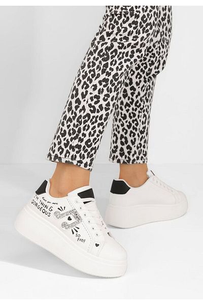 B T Shoes Teniși cu platformă Melysa albi