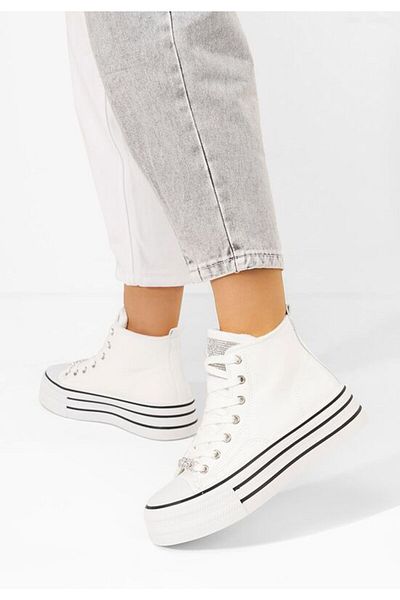 B T Shoes Tenisi cu platformă Kaylee albi