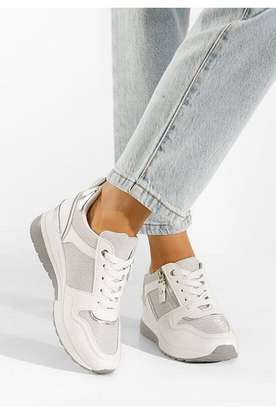B T Shoes Tenisi Rafina V3 cu platforma alb