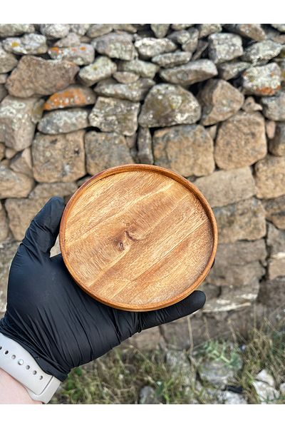 HBSİ Natural Hornbeam Tree Presentation Oil Pot Stand / Presentation Plate / Breakfast / Snack Bowl