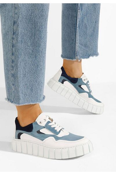 B T Shoes Sneakers dama piele Caera bleu
