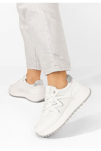 B T Shoes Sneakers cu platforma Ahri albi