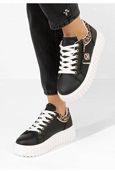 B T Shoes Teniși cu platformă Soila negri