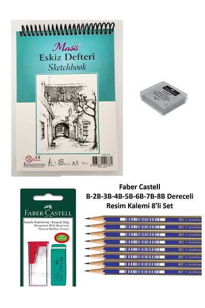 KarmaOfis A5 Black Pen Drawing Set 3