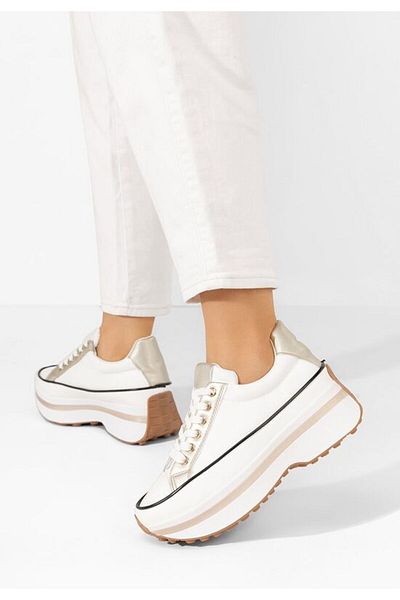B T Shoes Sneakers cu platformă Lavenia albi