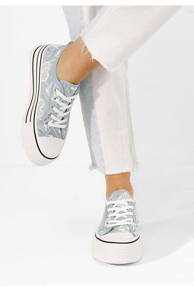 B T Shoes Denim Rozanna în carouri pentru tenis