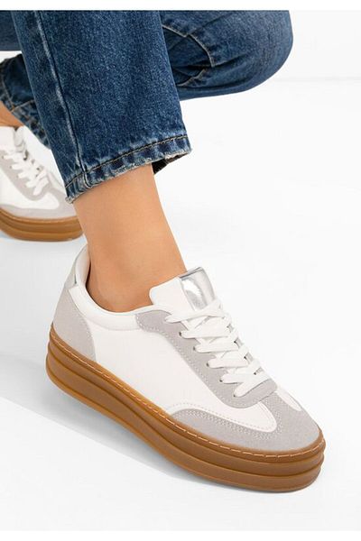 B T Shoes Teniși de damă Elda albi