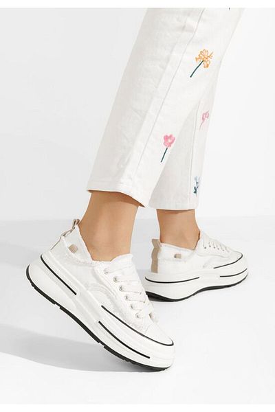 B T Shoes Nena white platform sneakers