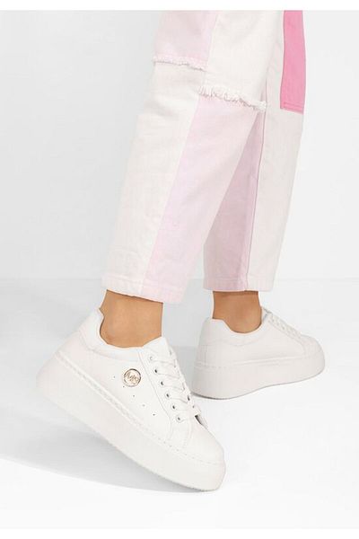 B T Shoes Tenisi cu platformă Terica albi