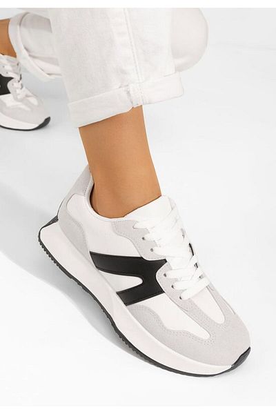 B T Shoes Teniși dama Genna albi