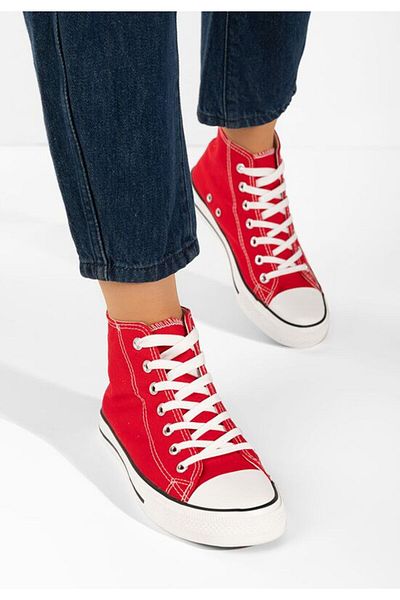 B T Shoes Cassara women's red sneakers
