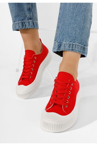 B T Shoes Campo women's red sneakers
