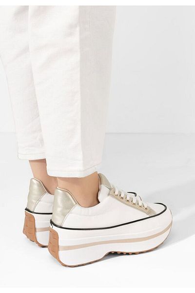 B T Shoes Sneakers cu platformă Lavenia albi