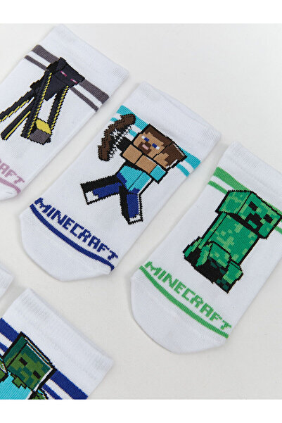 LC Waikiki Minecraft Desenli Erkek Çocuk Patik Çorap 5'li