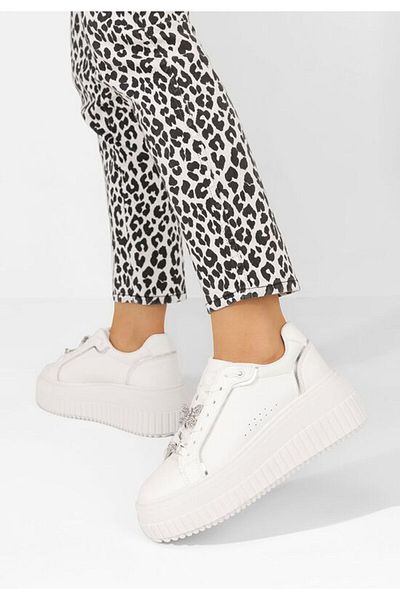 B T Shoes Sneakers cu platformă Laureena V2 albi
