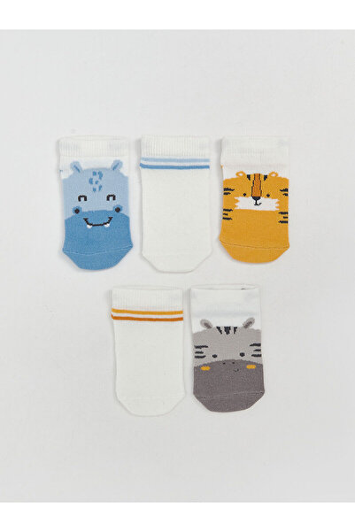 LC Waikiki Nevavm Printed Baby Boy Booties Socks with Difference Design, 3-Pi...