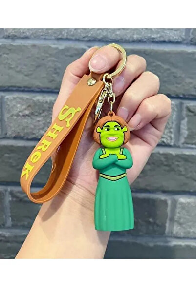MİNGODAN 1 Adet Shrek Karakter 3D Silikon Anahtarlık Araba Çanta Cüzdan Akses...