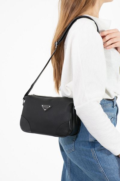 Sanmorris 1368 Sanmorris Women's 3 Compartment Adjustable Cross Strap Faux Leather Shoulder Bag