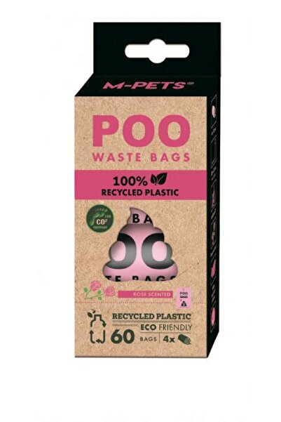 M-PETS Poo %100 Recycled Dışkı Poşeti Gül Kokulu 4x15 Yaprak