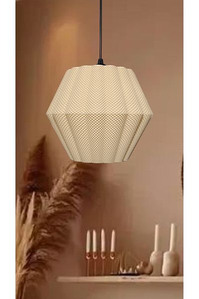 decory Carina Wicker Color Rattan Look Chandelier, Pinterest Style Single Pendant Chandelier (Bioplastic) E27