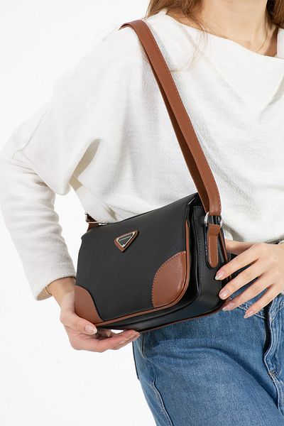 Sanmorris 1368 Sanmorris Women's 3 Compartment Adjustable Cross Strap Faux Leather Shoulder Bag