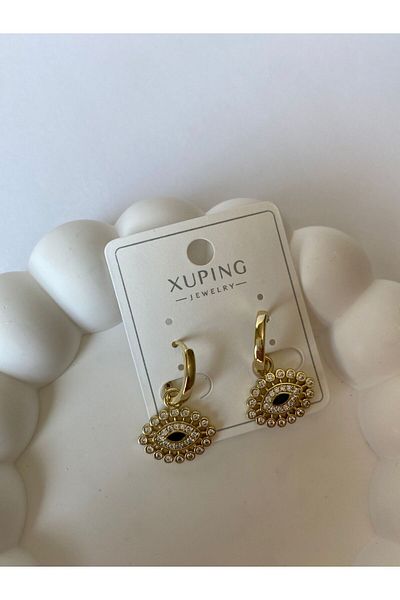 marsel aksesuar Xuping Dangle Stone Eye Gold Earrings